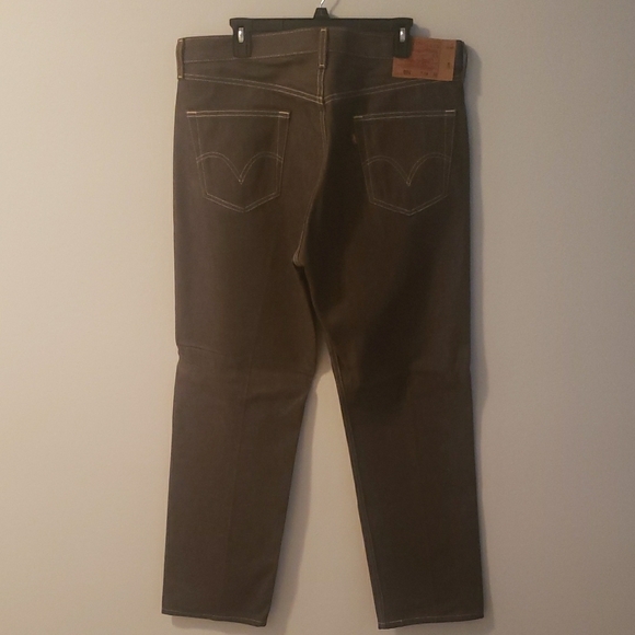 Levi's 501 Dark Brown Denim Jeans - Picture 2 of 4